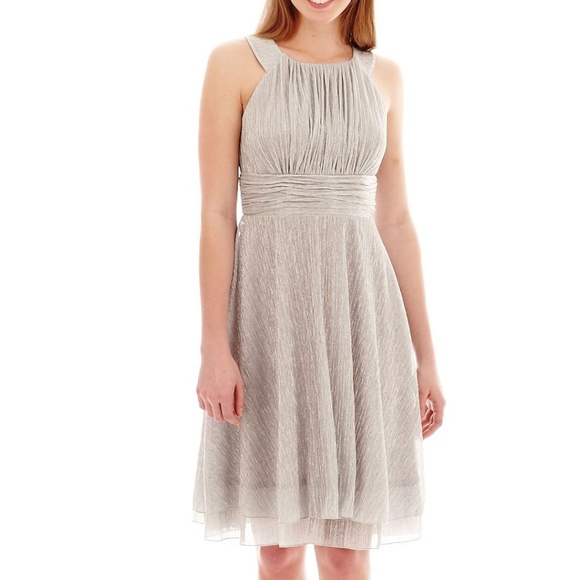 J. Taylor Halter Dress With Ruched Waist 14, 16 - Picture 1 of 2